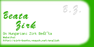 beata zirk business card